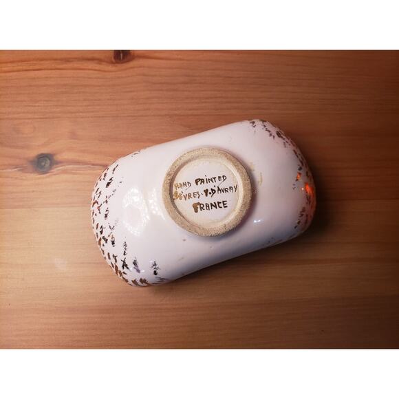 Antique French Porcelain Pink & Gold Jewelry Catch All. - Picture 5 of 5